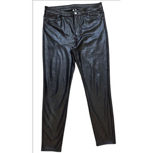 Women's Calzedonia Black Faux Leather Leggings L